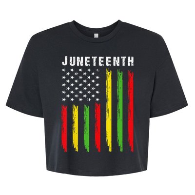 African American Flag Juneteenth Bella+Canvas Jersey Crop Tee