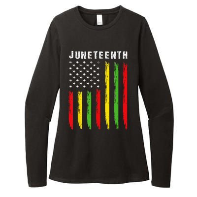 African American Flag Juneteenth Womens CVC Long Sleeve Shirt