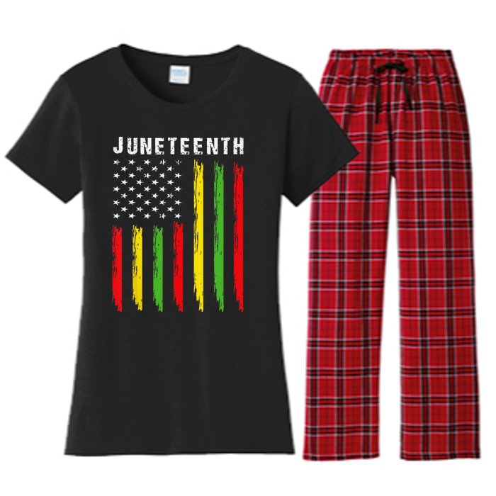 African American Flag Juneteenth Women's Flannel Pajama Set