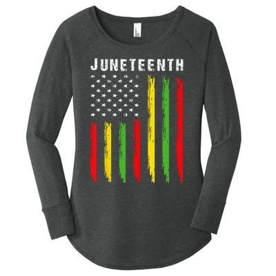 African American Flag Juneteenth Women's Perfect Tri Tunic Long Sleeve Shirt