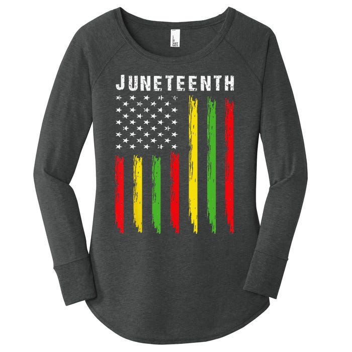 African American Flag Juneteenth Women's Perfect Tri Tunic Long Sleeve Shirt