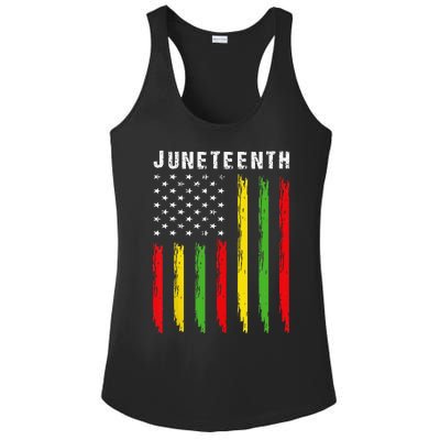 African American Flag Juneteenth Ladies PosiCharge Competitor Racerback Tank