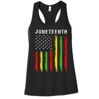 African American Flag Juneteenth Women's Racerback Tank