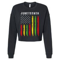 African American Flag Juneteenth Cropped Pullover Crew