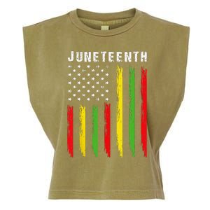 African American Flag Juneteenth Garment-Dyed Women's Muscle Tee