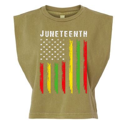 African American Flag Juneteenth Garment-Dyed Women's Muscle Tee