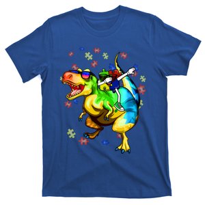 Autism Awareness Graphic Dinosaur Plus Dabbing Puzzle Gift T-Shirt