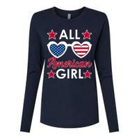 All American Girl 4th Of July Girl Sunglasses Womens Cotton Relaxed Long Sleeve T-Shirt