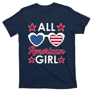 All American Girl 4th Of July Girl Sunglasses T-Shirt