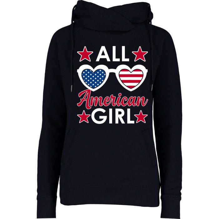 All American Girl 4th Of July Girl Sunglasses Womens Funnel Neck Pullover Hood