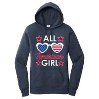 All American Girl 4th Of July Girl Sunglasses Women's Pullover Hoodie