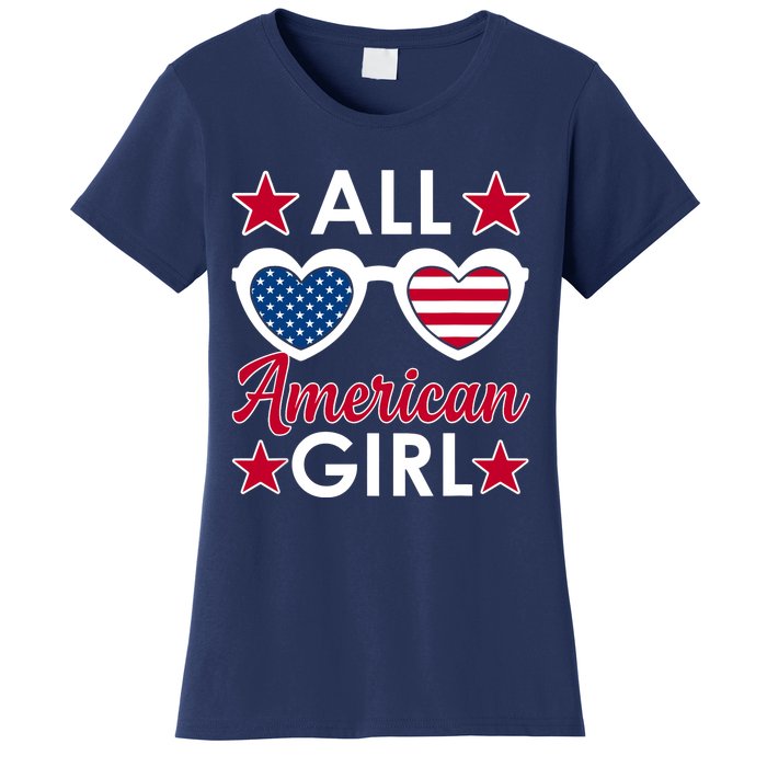 All American Girl 4th Of July Girl Sunglasses Women's T-Shirt