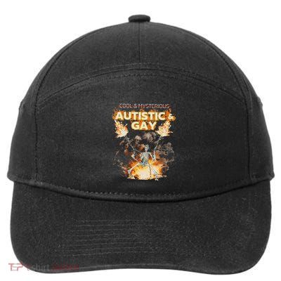 Autistic And Gay Skeleton Funny 7-Panel Snapback Hat