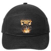 Autistic And Gay Skeleton Funny 7-Panel Snapback Hat