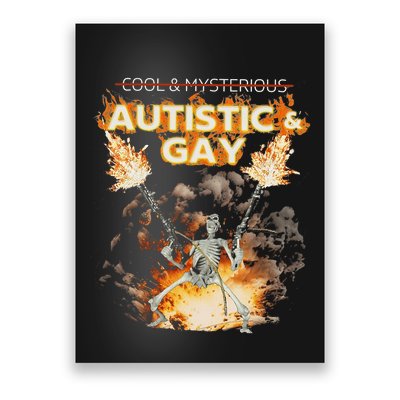 Autistic And Gay Skeleton Funny Poster