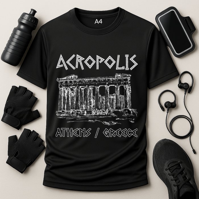 Acropolis Athens Greece Souvenir Greek Parthenon Cooling Performance Crew T-Shirt