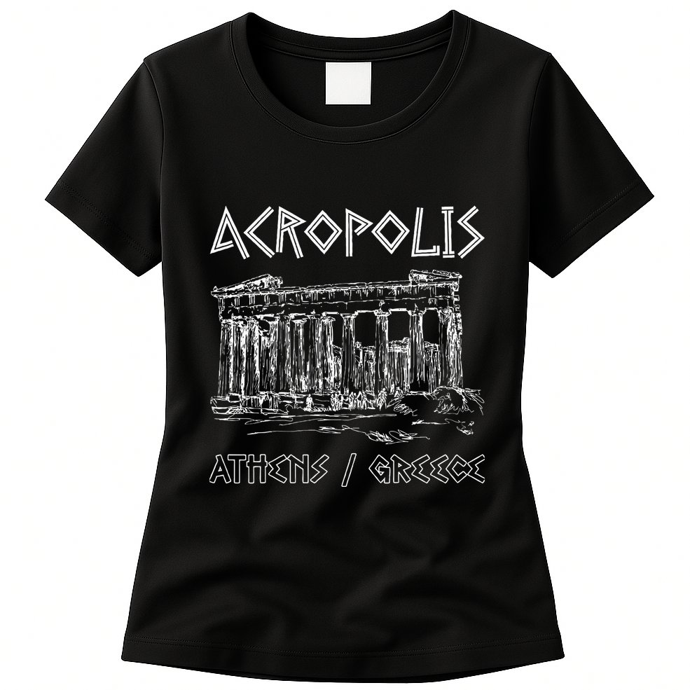 Acropolis Athens Greece Souvenir Greek Parthenon Womens T-Shirt
