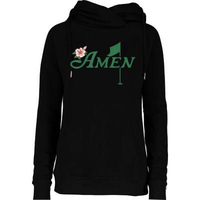 Amen Azalea Golf Masters Floral Golfing Enthusiast Womens Funnel Neck Pullover Hood