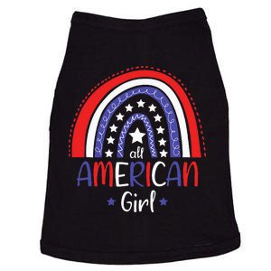 All American Girl July 4th America Flag Rainbow Doggie Tank