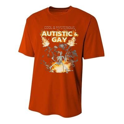 Autistic And Gay Skeleton Performance Sprint T-Shirt