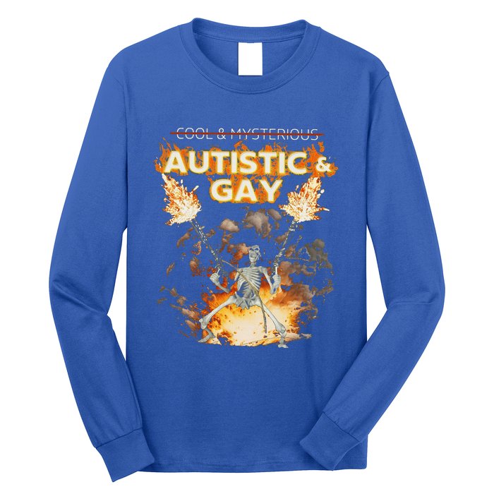 Autistic And Gay Skeleton Long Sleeve Shirt