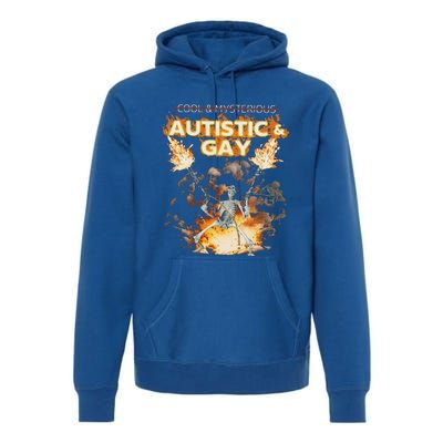 Autistic And Gay Skeleton Premium Hoodie