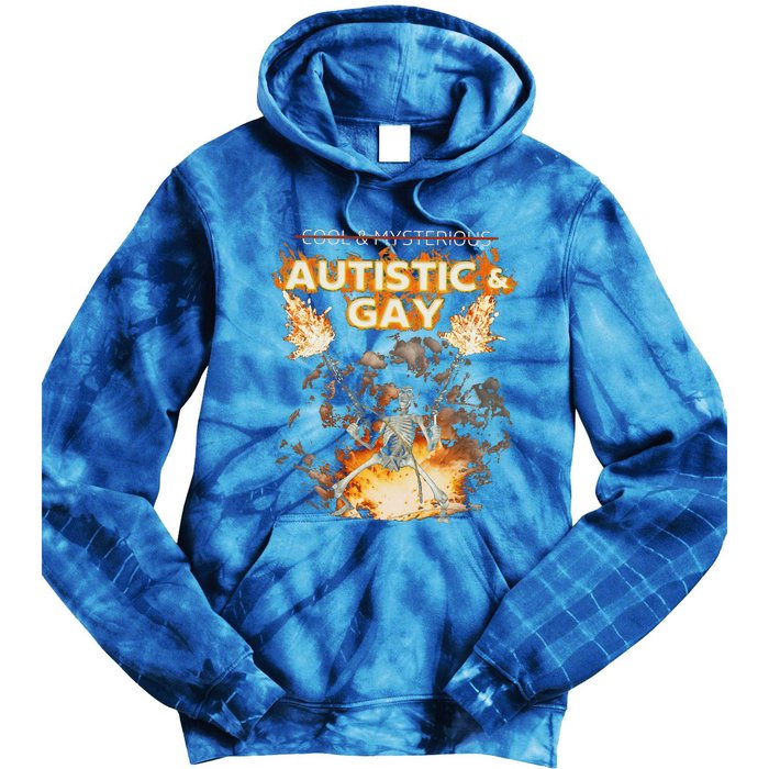 Autistic And Gay Skeleton Tie Dye Hoodie