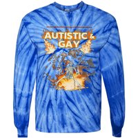 Autistic And Gay Skeleton Tie-Dye Long Sleeve Shirt