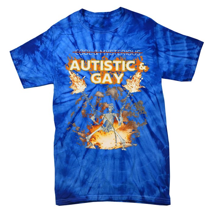 Autistic And Gay Skeleton Tie-Dye T-Shirt