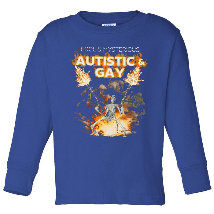 Autistic And Gay Skeleton Toddler Long Sleeve Shirt