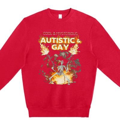 Autistic And Gay Skeleton Premium Crewneck Sweatshirt