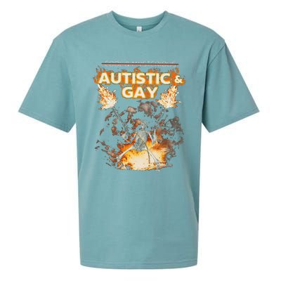 Autistic And Gay Skeleton Sueded Cloud Jersey T-Shirt