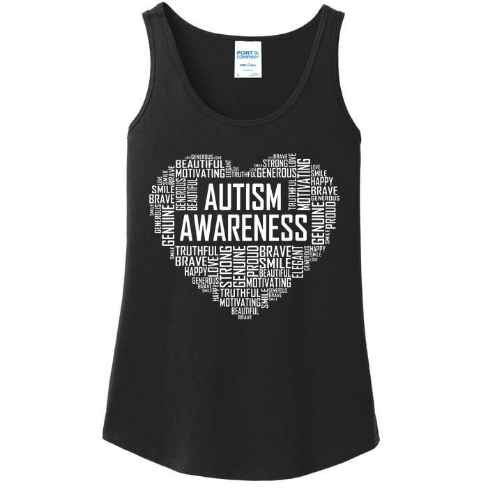 Autism Awareness Gift Heart Proud Support Month Gift Ladies Essential Tank