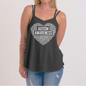 Autism Awareness Gift Heart Proud Support Month Gift Women's Strappy Tank