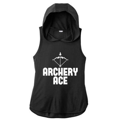 Archery Ace Gift Bow Arrow Club Competition Archery Gift Ladies PosiCharge Tri-Blend Wicking Draft Hoodie Tank