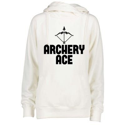 Archery Ace Gift Bow Arrow Club Competition Archery Gift Womens Funnel Neck Pullover Hood