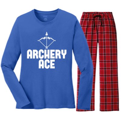 Archery Ace Gift Bow Arrow Club Competition Archery Gift Women's Long Sleeve Flannel Pajama Set 