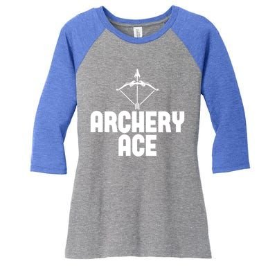 Archery Ace Gift Bow Arrow Club Competition Archery Gift Women's Tri-Blend 3/4-Sleeve Raglan Shirt