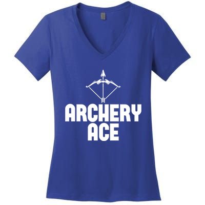 Archery Ace Gift Bow Arrow Club Competition Archery Gift Women's V-Neck T-Shirt