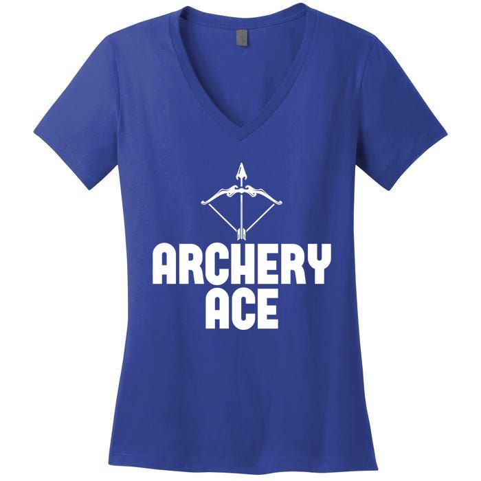 Archery Ace Gift Bow Arrow Club Competition Archery Gift Women's V-Neck T-Shirt