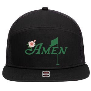 Amen Azalea Golf Masters Floral Golfing Enthusiast 7 Panel Mesh Trucker Snapback Hat