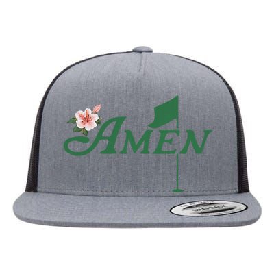 Amen Azalea Golf Masters Floral Golfing Enthusiast Flat Bill Trucker Hat