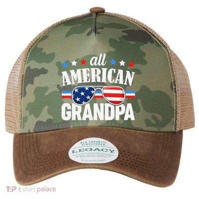 All American Grandpa 4th of July USA Family Matching Outfit Legacy Tie Dye Trucker Hat