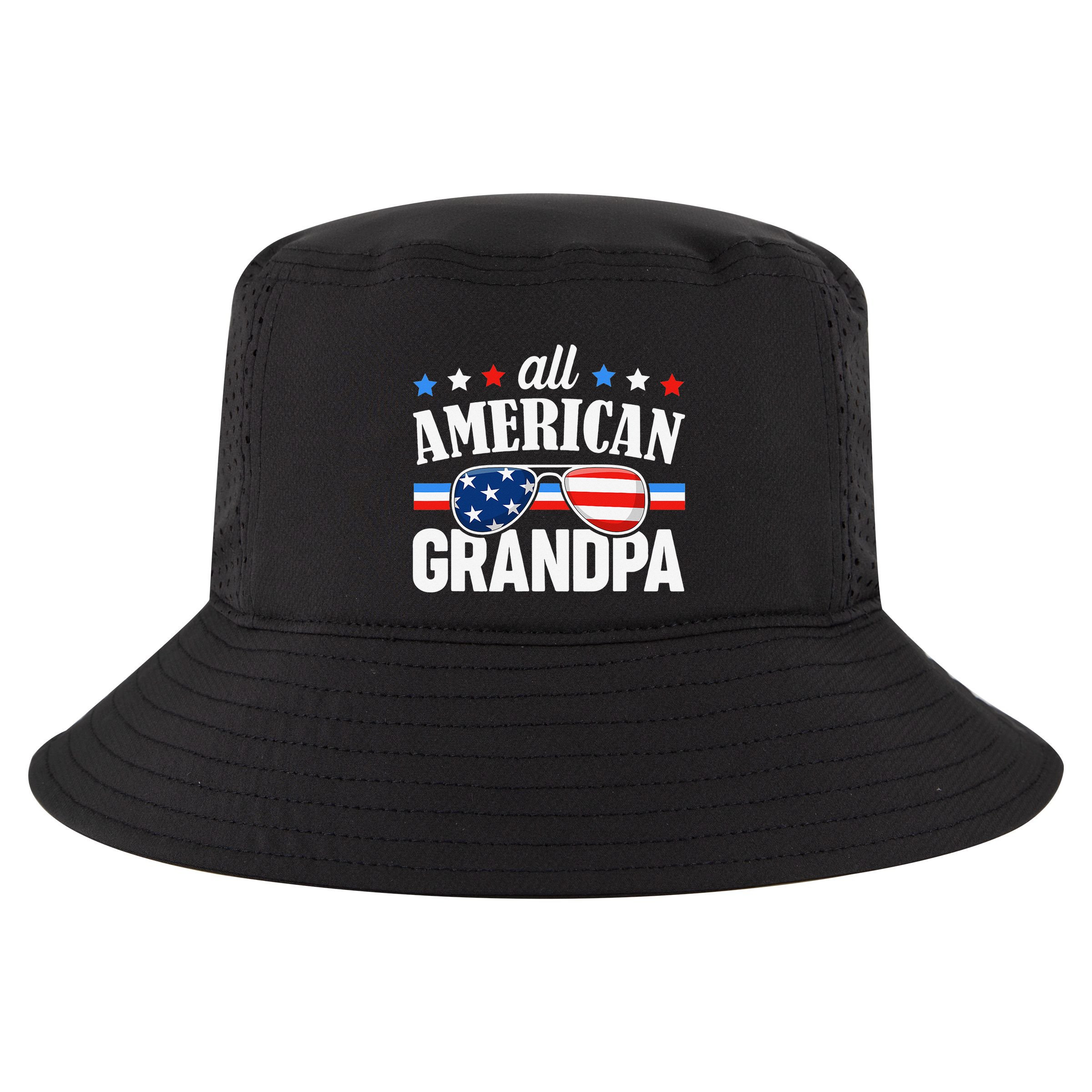 All American Grandpa 4th of July USA Family Matching Outfit Cool Comfort Performance Bucket Hat