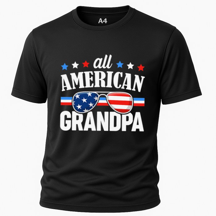 All American Grandpa 4th of July USA Family Matching Outfit Cooling Performance Crew T-Shirt