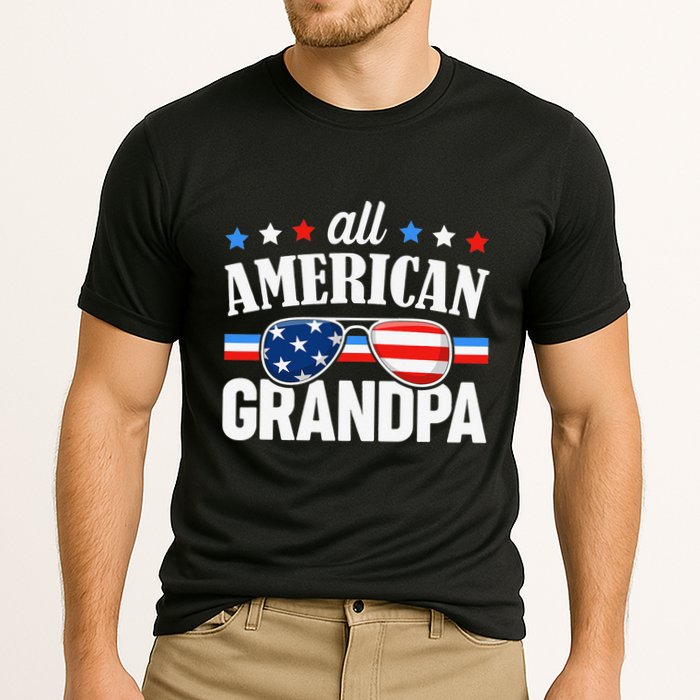 All American Grandpa 4th of July USA Family Matching Outfit Cooling Performance Crew T-Shirt