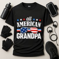 All American Grandpa 4th of July USA Family Matching Outfit Cooling Performance Crew T-Shirt