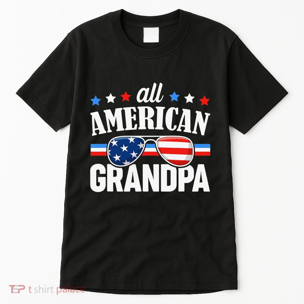 All American Grandpa 4th of July USA Family Matching Outfit Tall T-Shirt