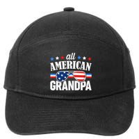 All American Grandpa 4th of July USA Family Matching Outfit 7-Panel Snapback Hat