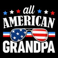 All American Grandpa 4th of July USA Family Matching Outfit 7-Panel Snapback Hat